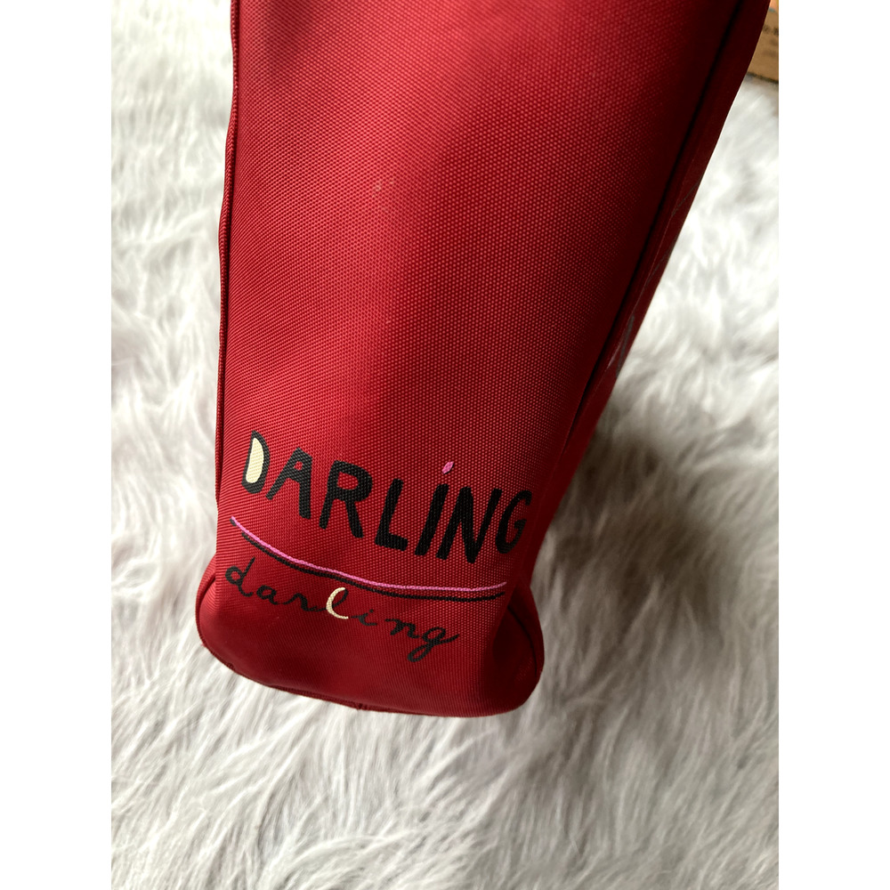 Kate Spade Maira Kalman Tote Handbag Red Darling Dog Canvas Zip Purse Medium - Picture 5 of 14